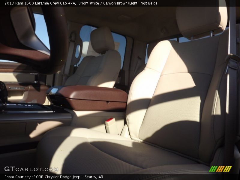 Bright White / Canyon Brown/Light Frost Beige 2013 Ram 1500 Laramie Crew Cab 4x4