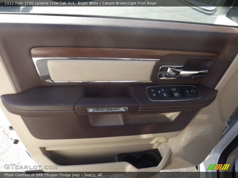 Bright White / Canyon Brown/Light Frost Beige 2013 Ram 1500 Laramie Crew Cab 4x4