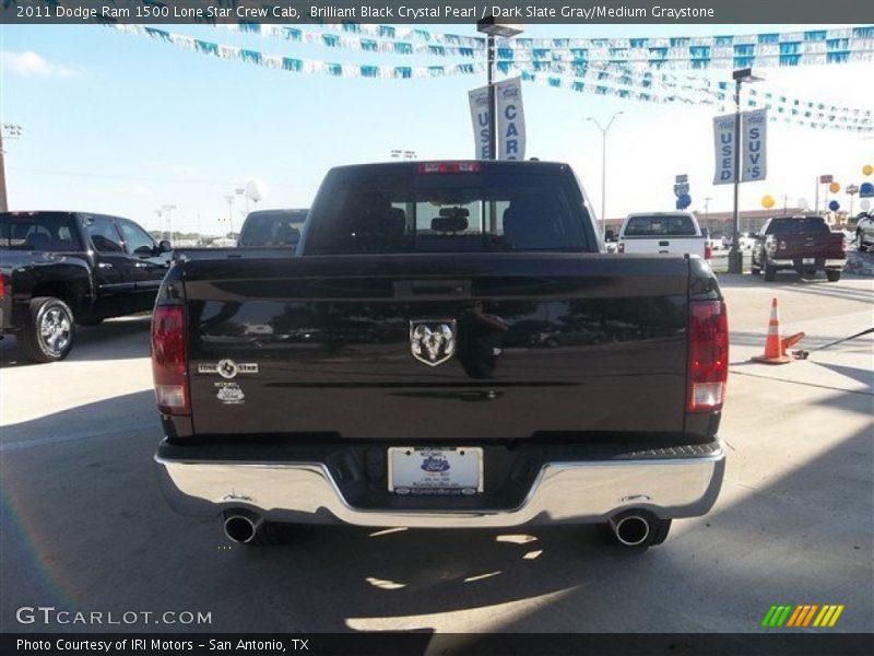 Brilliant Black Crystal Pearl / Dark Slate Gray/Medium Graystone 2011 Dodge Ram 1500 Lone Star Crew Cab