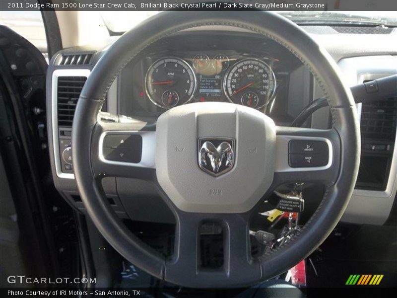 Brilliant Black Crystal Pearl / Dark Slate Gray/Medium Graystone 2011 Dodge Ram 1500 Lone Star Crew Cab