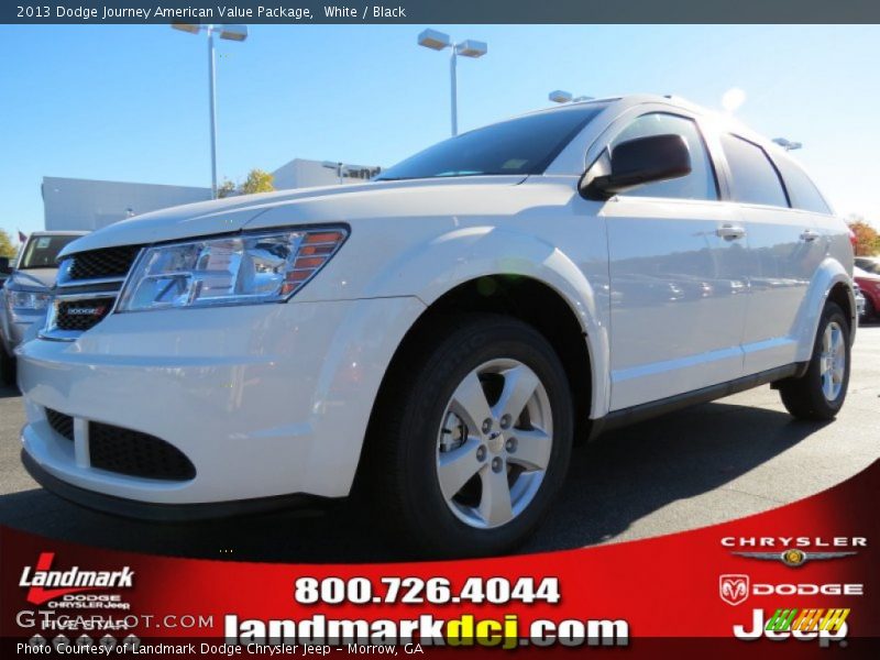 White / Black 2013 Dodge Journey American Value Package