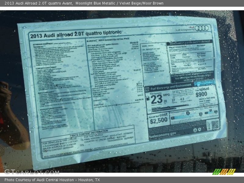 Moonlight Blue Metallic / Velvet Beige/Moor Brown 2013 Audi Allroad 2.0T quattro Avant