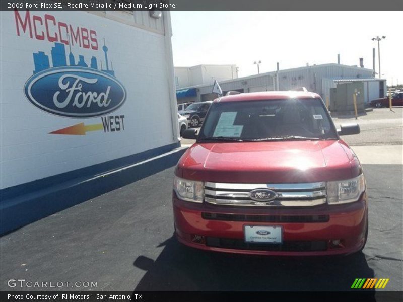 Redfire Metallic / Medium Light Stone 2009 Ford Flex SE