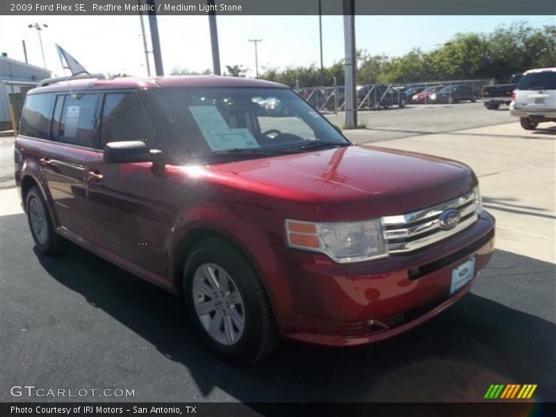 Redfire Metallic / Medium Light Stone 2009 Ford Flex SE