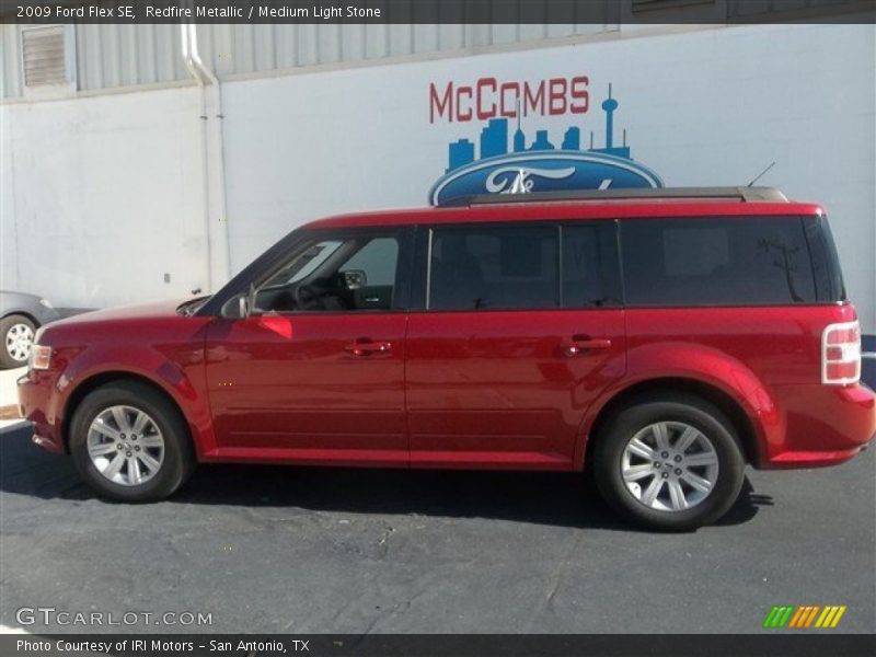 Redfire Metallic / Medium Light Stone 2009 Ford Flex SE