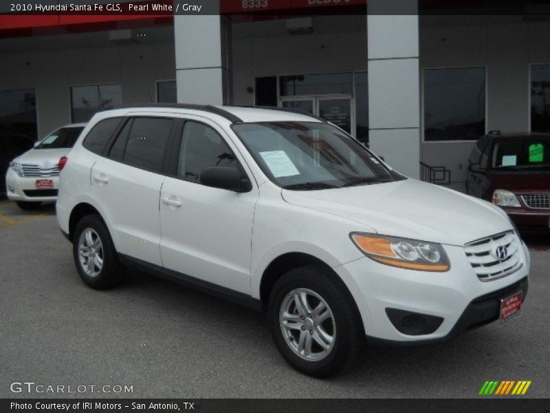 Pearl White / Gray 2010 Hyundai Santa Fe GLS