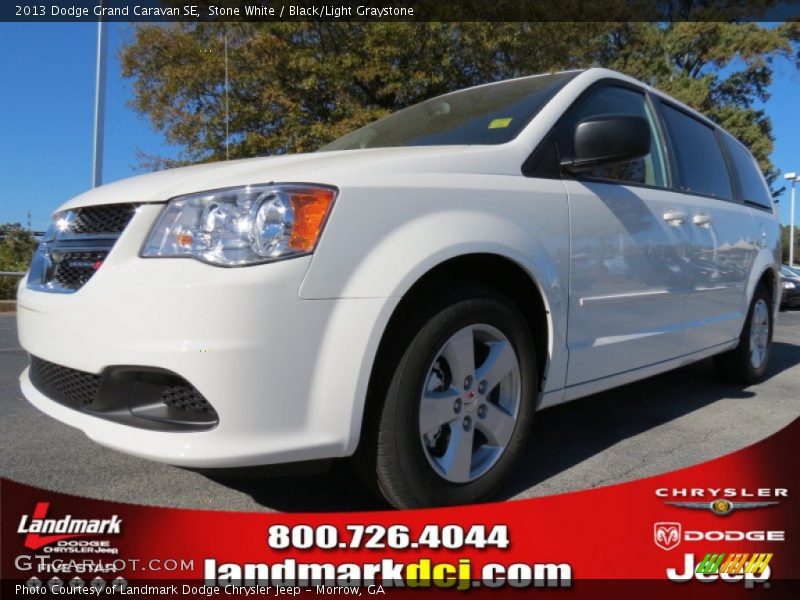 Stone White / Black/Light Graystone 2013 Dodge Grand Caravan SE