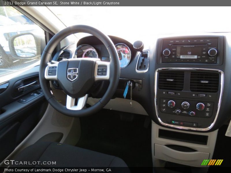 Stone White / Black/Light Graystone 2013 Dodge Grand Caravan SE