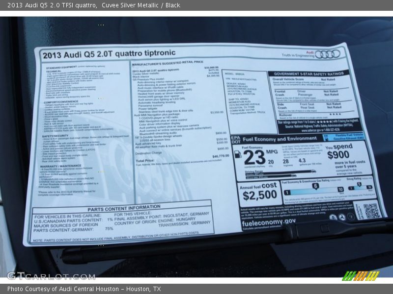 Cuvee Silver Metallic / Black 2013 Audi Q5 2.0 TFSI quattro