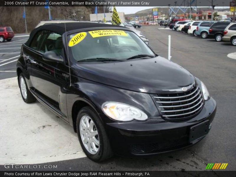 Brilliant Black Crystal Pearl / Pastel Slate Gray 2006 Chrysler PT Cruiser Convertible