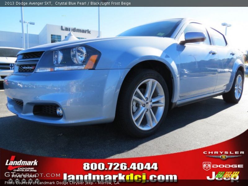 Crystal Blue Pearl / Black/Light Frost Beige 2013 Dodge Avenger SXT