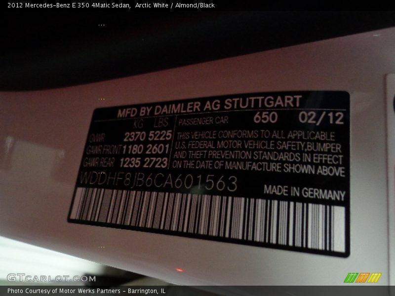 Arctic White / Almond/Black 2012 Mercedes-Benz E 350 4Matic Sedan