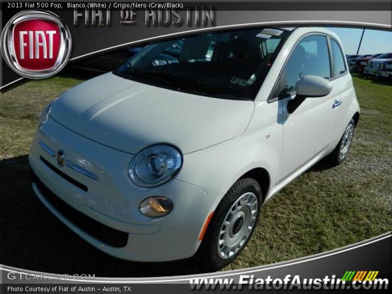 Bianco (White) / Grigio/Nero (Gray/Black) 2013 Fiat 500 Pop