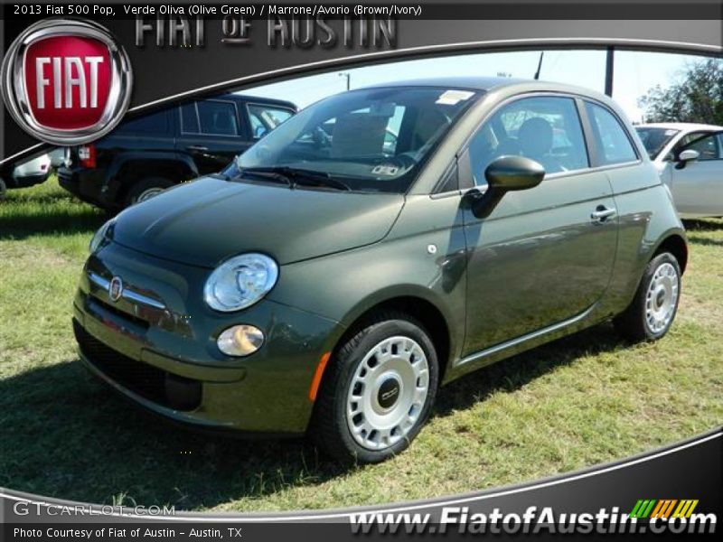 Verde Oliva (Olive Green) / Marrone/Avorio (Brown/Ivory) 2013 Fiat 500 Pop