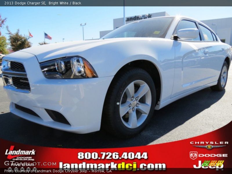 Bright White / Black 2013 Dodge Charger SE