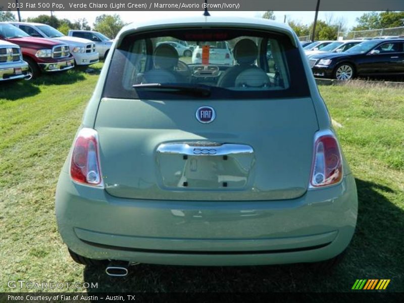 Verde Chiaro (Light Green) / Marrone/Avorio (Brown/Ivory) 2013 Fiat 500 Pop