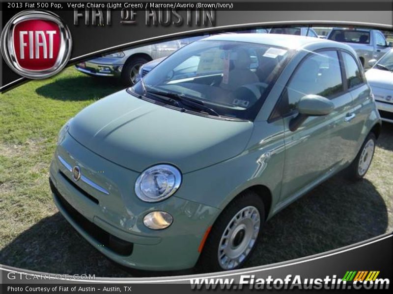 Verde Chiaro (Light Green) / Marrone/Avorio (Brown/Ivory) 2013 Fiat 500 Pop