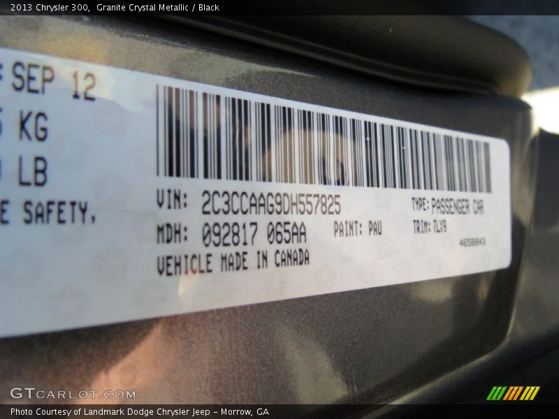 Granite Crystal Metallic / Black 2013 Chrysler 300