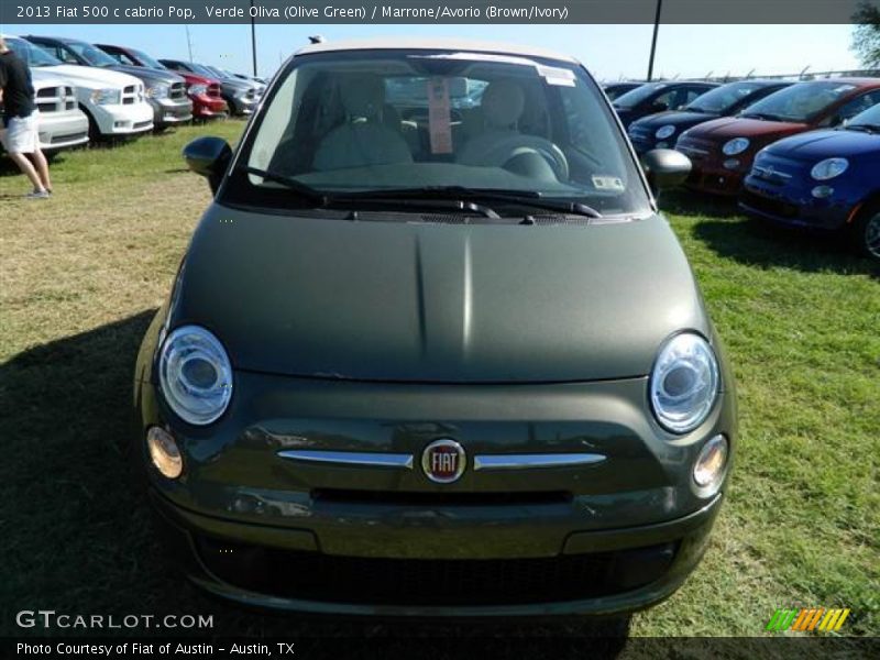 Verde Oliva (Olive Green) / Marrone/Avorio (Brown/Ivory) 2013 Fiat 500 c cabrio Pop