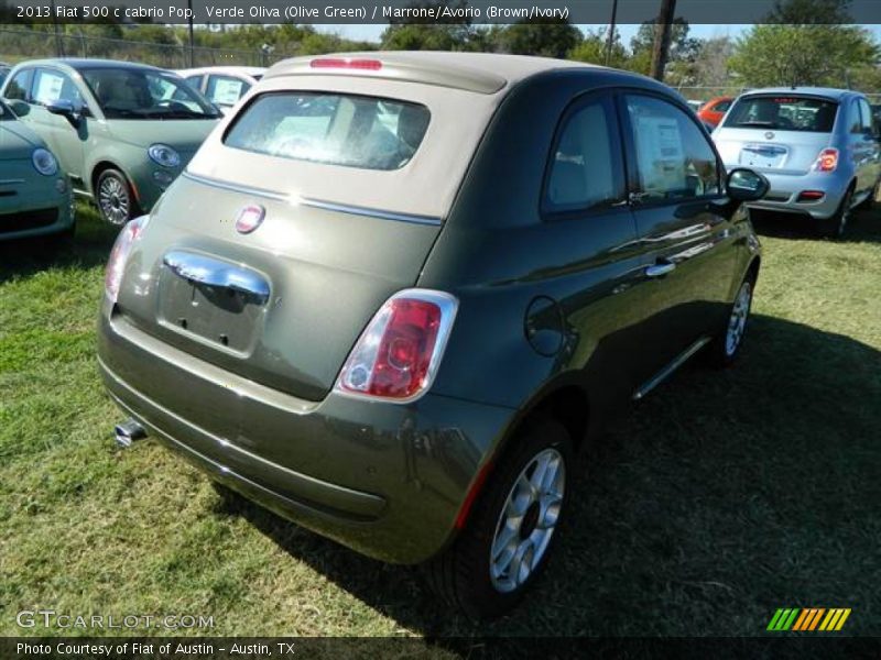 Verde Oliva (Olive Green) / Marrone/Avorio (Brown/Ivory) 2013 Fiat 500 c cabrio Pop