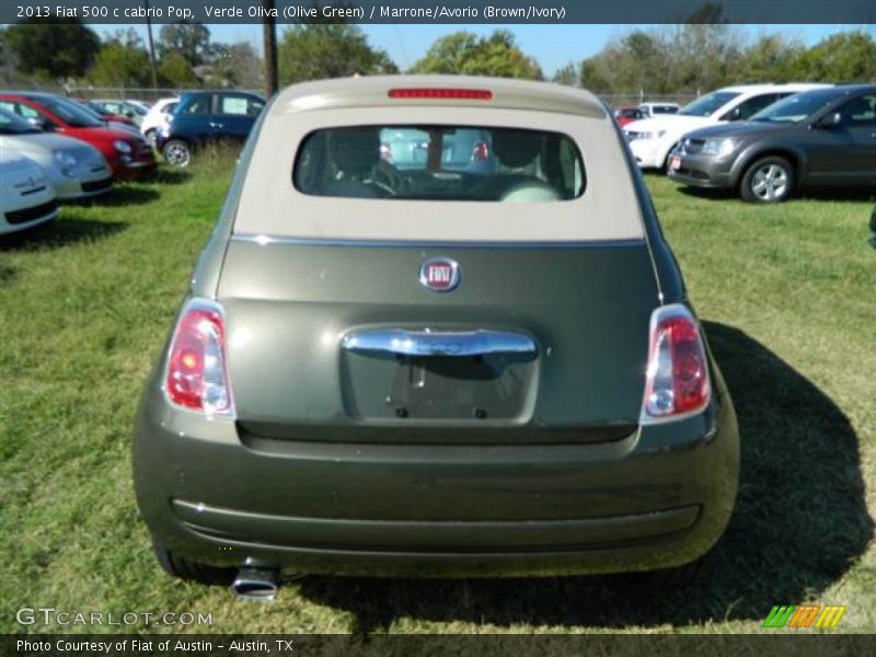 Verde Oliva (Olive Green) / Marrone/Avorio (Brown/Ivory) 2013 Fiat 500 c cabrio Pop