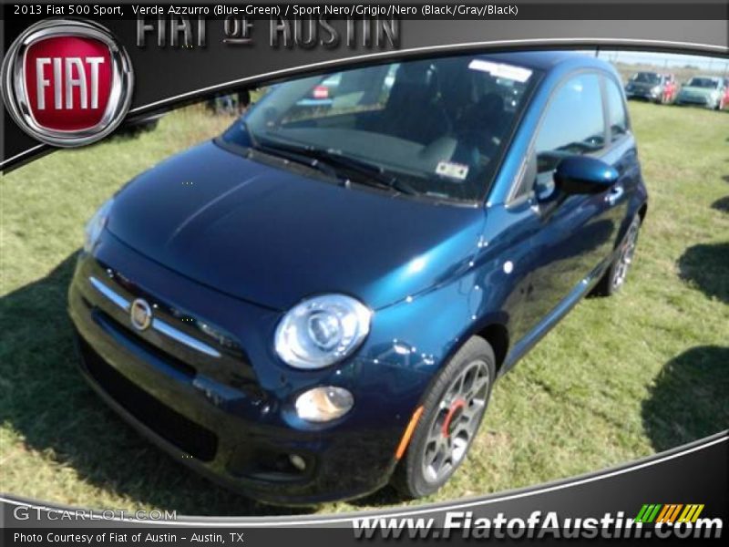 Verde Azzurro (Blue-Green) / Sport Nero/Grigio/Nero (Black/Gray/Black) 2013 Fiat 500 Sport