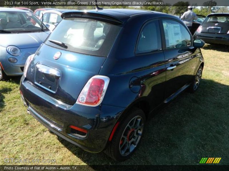 Verde Azzurro (Blue-Green) / Sport Nero/Grigio/Nero (Black/Gray/Black) 2013 Fiat 500 Sport