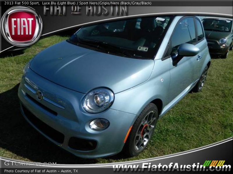 Luce Blu (Light Blue) / Sport Nero/Grigio/Nero (Black/Gray/Black) 2013 Fiat 500 Sport