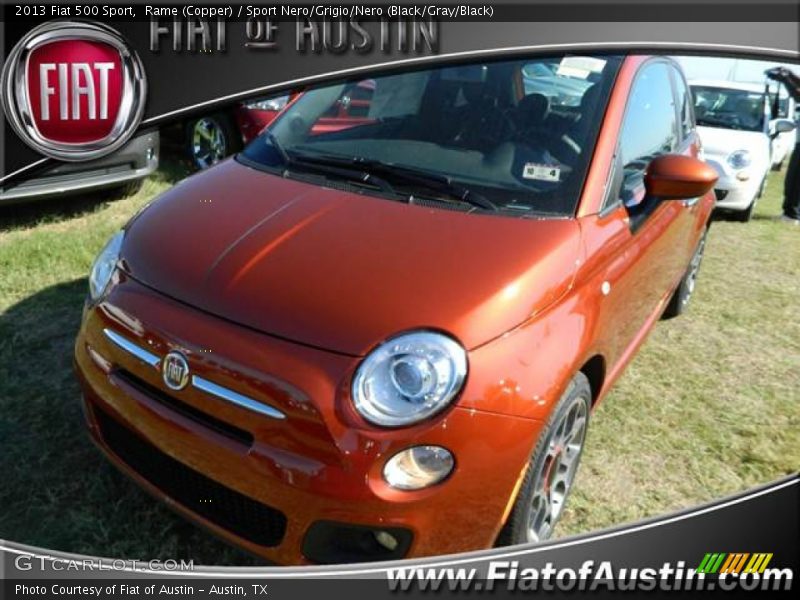 Rame (Copper) / Sport Nero/Grigio/Nero (Black/Gray/Black) 2013 Fiat 500 Sport