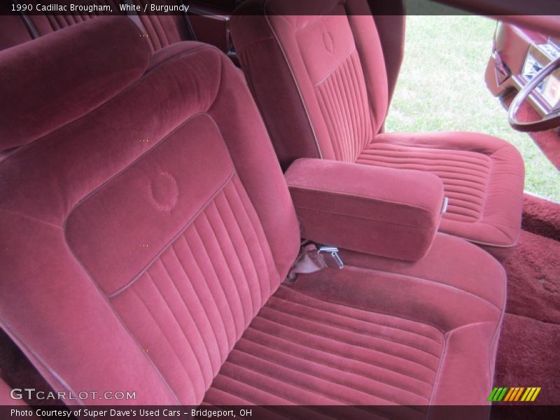 White / Burgundy 1990 Cadillac Brougham
