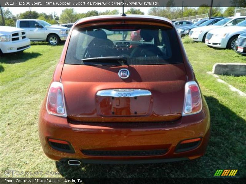 Rame (Copper) / Sport Marrone/Grigio/Nero (Brown/Gray/Black) 2013 Fiat 500 Sport