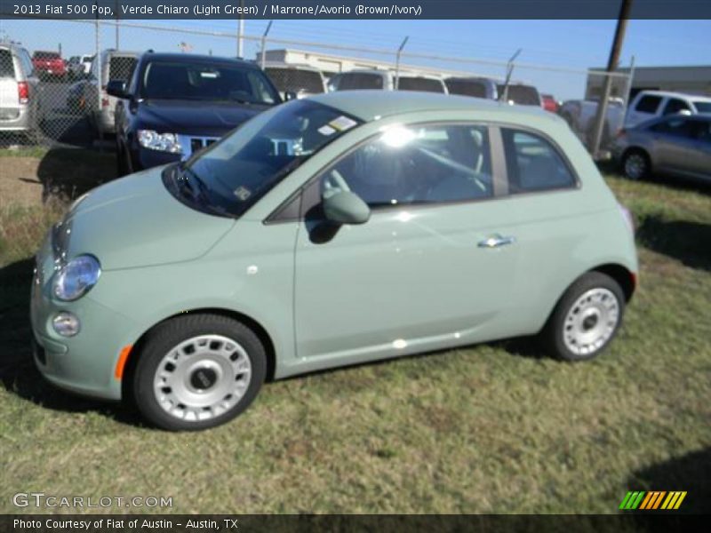 Verde Chiaro (Light Green) / Marrone/Avorio (Brown/Ivory) 2013 Fiat 500 Pop