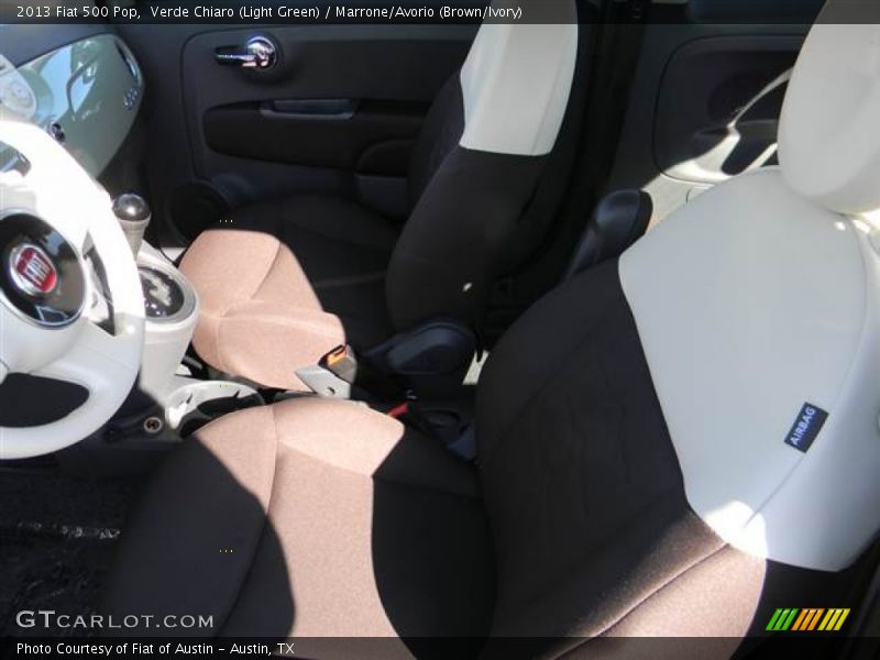 Verde Chiaro (Light Green) / Marrone/Avorio (Brown/Ivory) 2013 Fiat 500 Pop