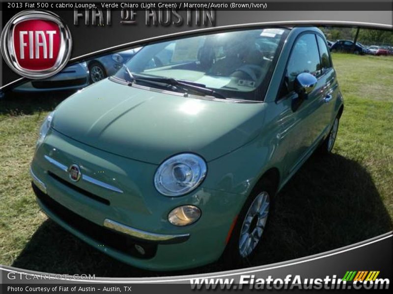 Verde Chiaro (Light Green) / Marrone/Avorio (Brown/Ivory) 2013 Fiat 500 c cabrio Lounge