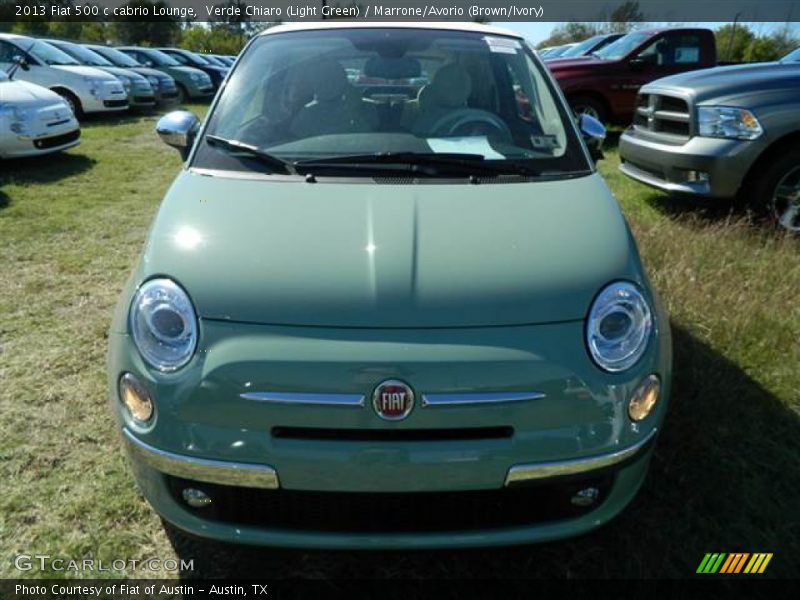 Verde Chiaro (Light Green) / Marrone/Avorio (Brown/Ivory) 2013 Fiat 500 c cabrio Lounge