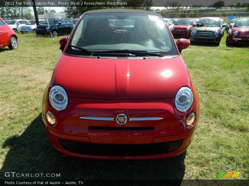 Rosso (Red) / Rosso/Nero (Red/Black) 2013 Fiat 500 c cabrio Pop