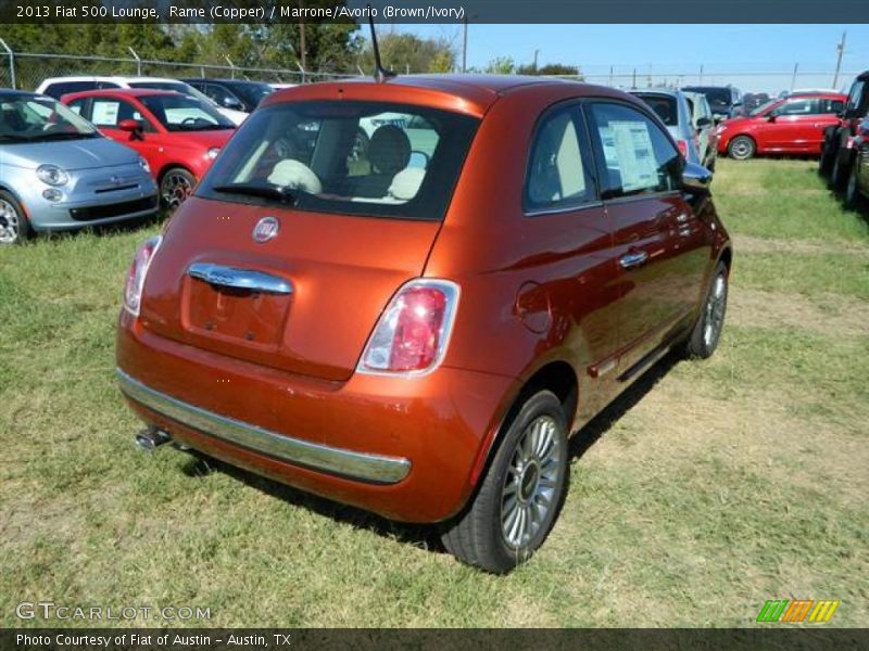 Rame (Copper) / Marrone/Avorio (Brown/Ivory) 2013 Fiat 500 Lounge