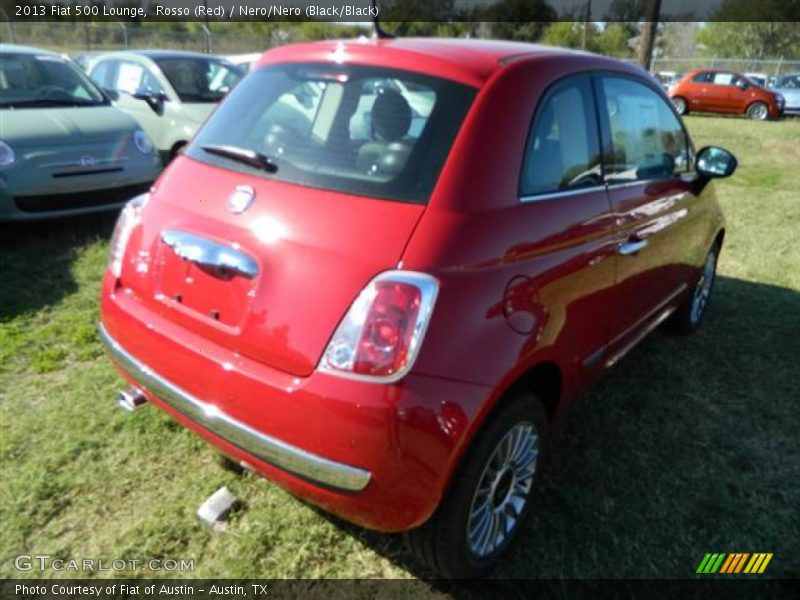 Rosso (Red) / Nero/Nero (Black/Black) 2013 Fiat 500 Lounge