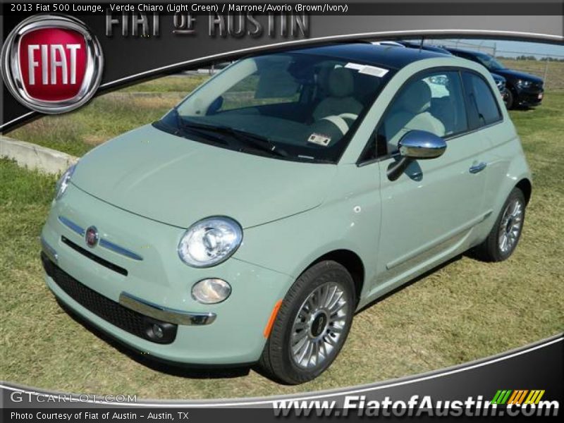 Verde Chiaro (Light Green) / Marrone/Avorio (Brown/Ivory) 2013 Fiat 500 Lounge