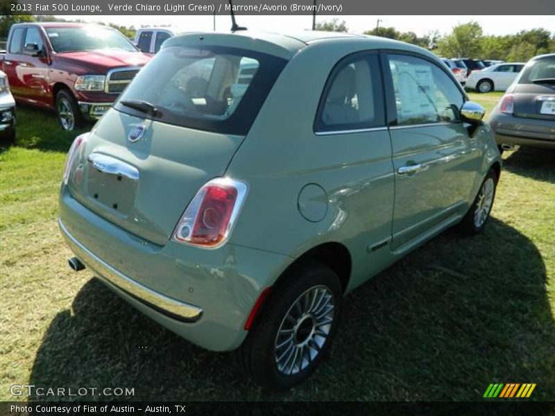 Verde Chiaro (Light Green) / Marrone/Avorio (Brown/Ivory) 2013 Fiat 500 Lounge