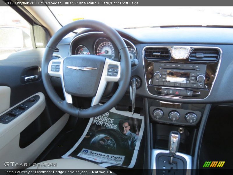 Billet Silver Metallic / Black/Light Frost Beige 2013 Chrysler 200 Limited Sedan