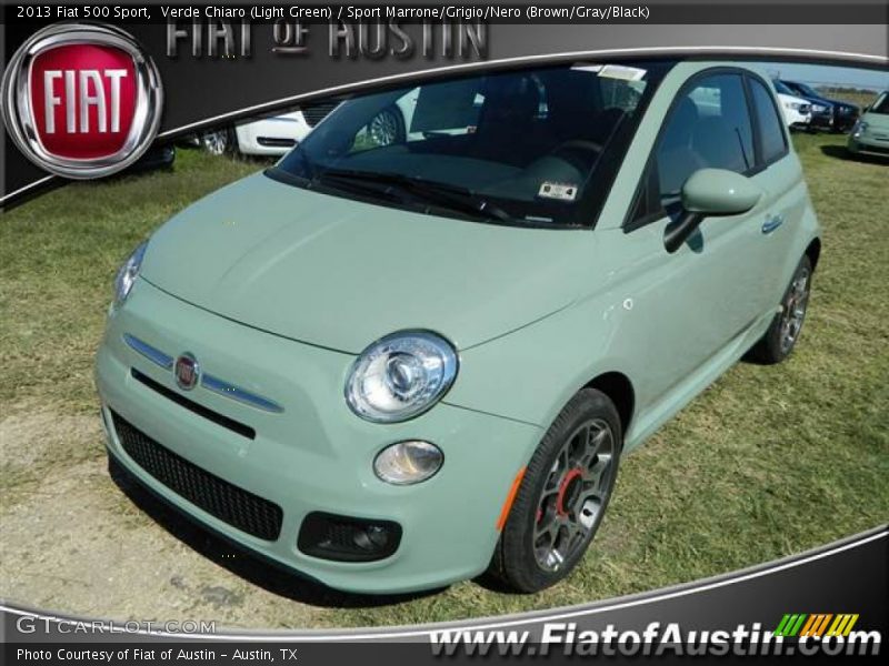 Verde Chiaro (Light Green) / Sport Marrone/Grigio/Nero (Brown/Gray/Black) 2013 Fiat 500 Sport