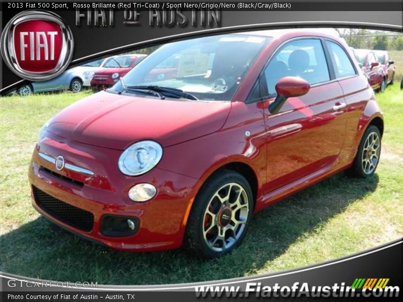 Rosso Brillante (Red Tri-Coat) / Sport Nero/Grigio/Nero (Black/Gray/Black) 2013 Fiat 500 Sport