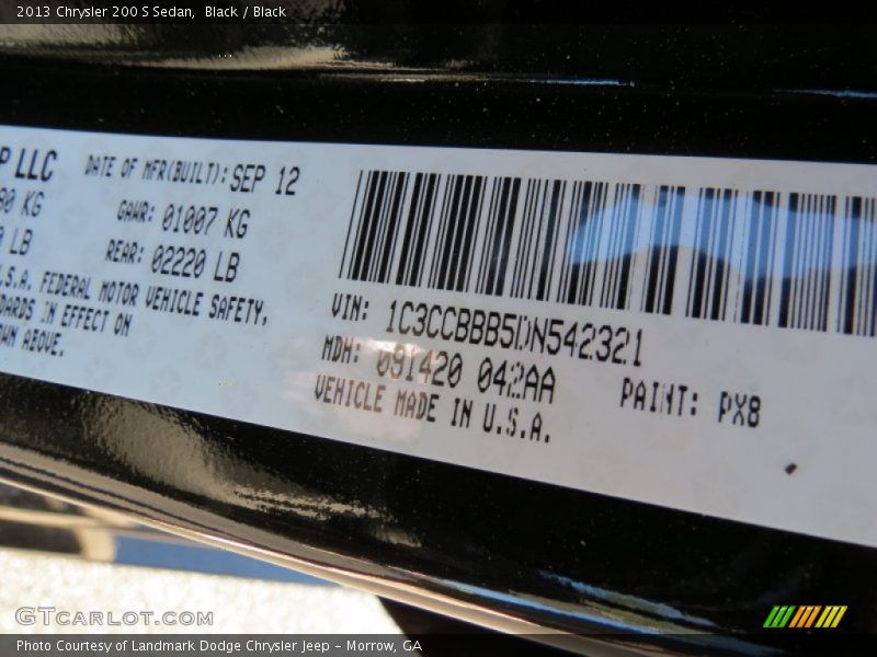 Black / Black 2013 Chrysler 200 S Sedan