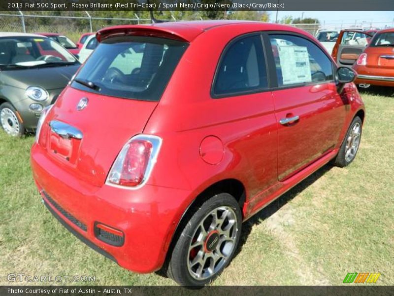 Rosso Brillante (Red Tri-Coat) / Sport Nero/Grigio/Nero (Black/Gray/Black) 2013 Fiat 500 Sport