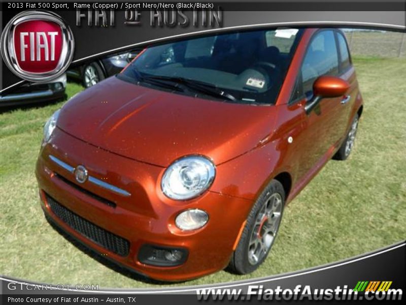 Rame (Copper) / Sport Nero/Nero (Black/Black) 2013 Fiat 500 Sport
