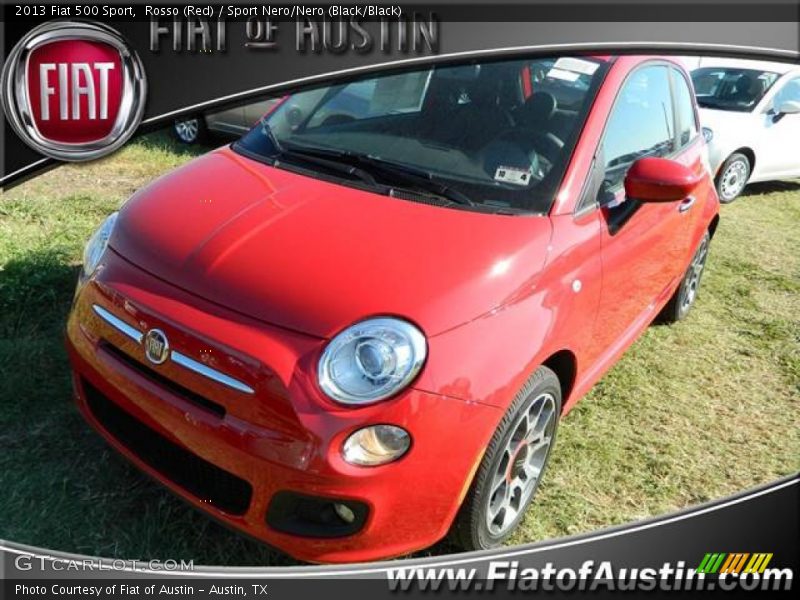 Rosso (Red) / Sport Nero/Nero (Black/Black) 2013 Fiat 500 Sport