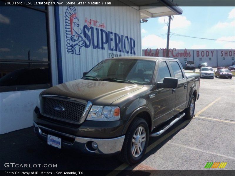 Stone Green Metallic / Tan 2008 Ford F150 Lariat SuperCrew