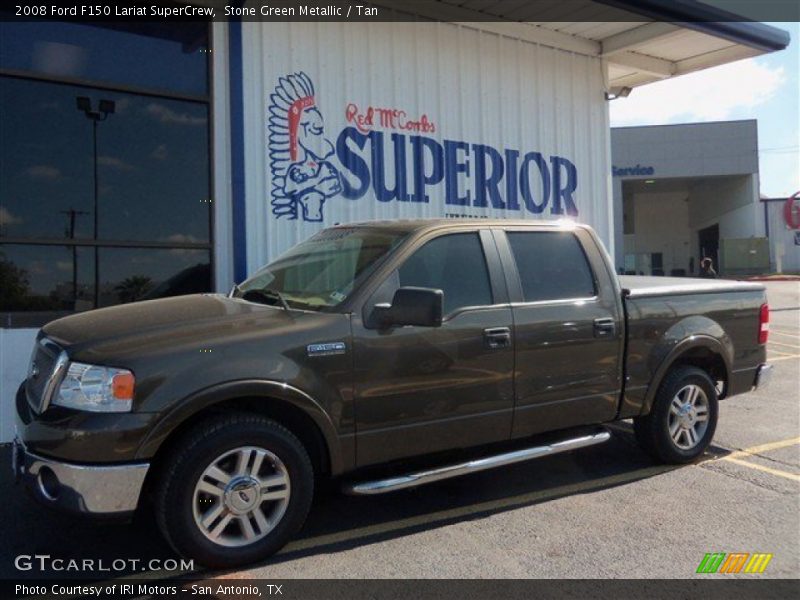 Stone Green Metallic / Tan 2008 Ford F150 Lariat SuperCrew