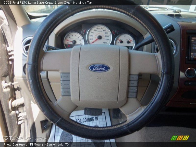 Stone Green Metallic / Tan 2008 Ford F150 Lariat SuperCrew